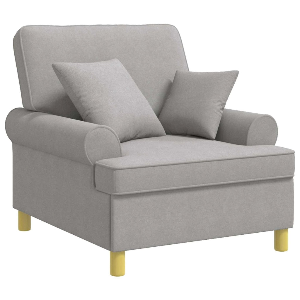 Poltrona XL con Cuscini Grigio Nuvola Tessuto 42043496