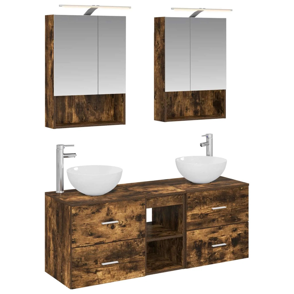Set di mobili per il bagno 5 pcs Rovere Fumo 3406723