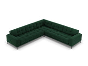 Cosmopolitan Design - Divano angolare reversibile "Bali" 6 posti in velluto verde bottiglia 