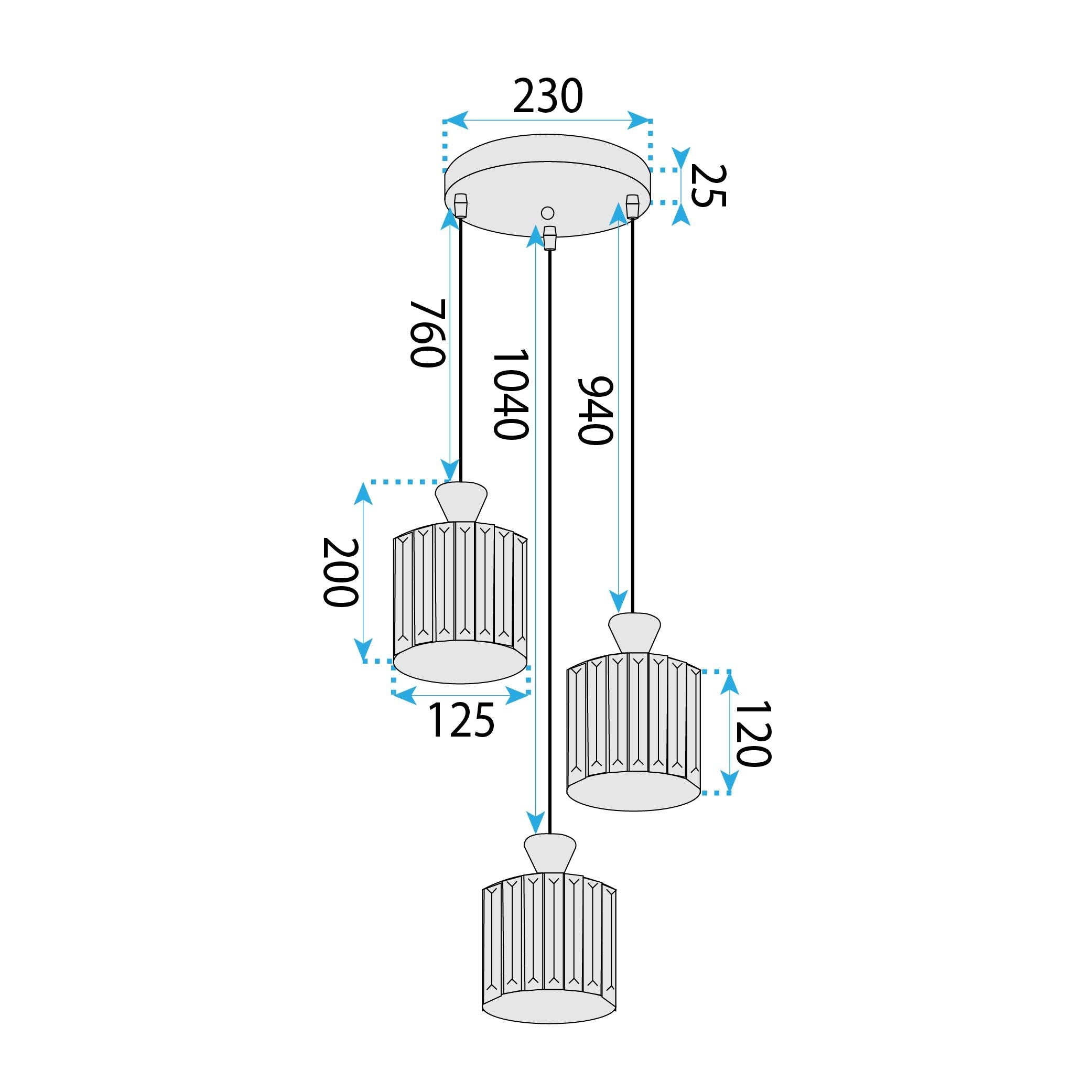 Lampada Ebt025-3cp Black