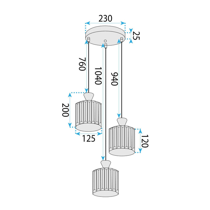 Lampada Ebt025-3cp Black
