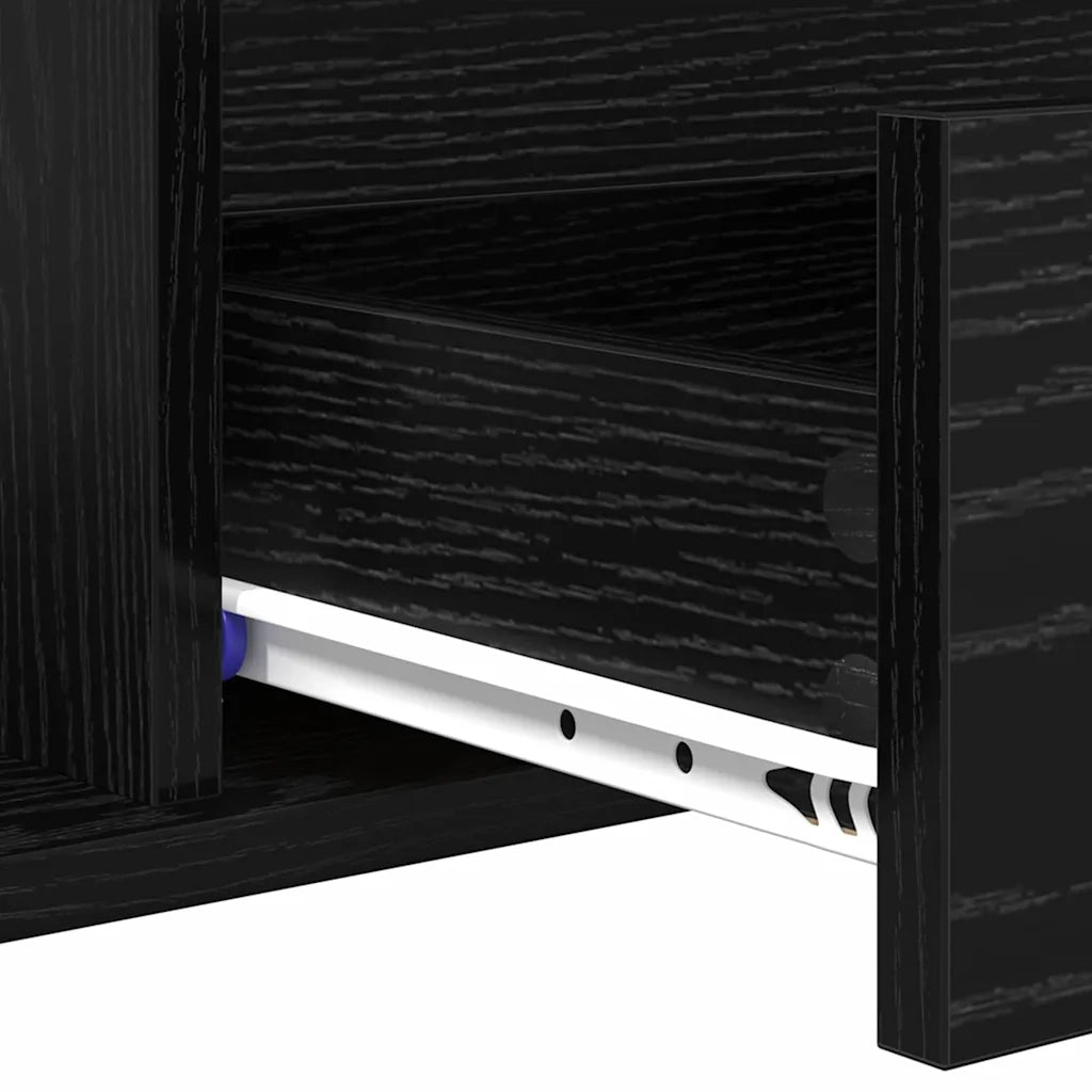 Tavolino da salotto con cassetto Rovere Nero 90 x 49 x 45 cm 881053