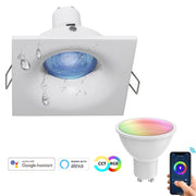 Faretto LED SMART WiFi incasso IP65 Alexa Google luce RGB CCT da 2700K-6500K cromoterapia centro estetico 230V QUADRATO