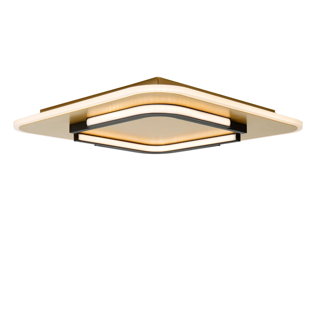 Plafoniera LED quadrata 40,5cm 30W oro Lucide Andreas