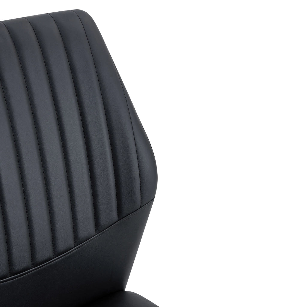 SEDIA da pranzo Set da 4 pezzi 93 cm Nero PU e metallo