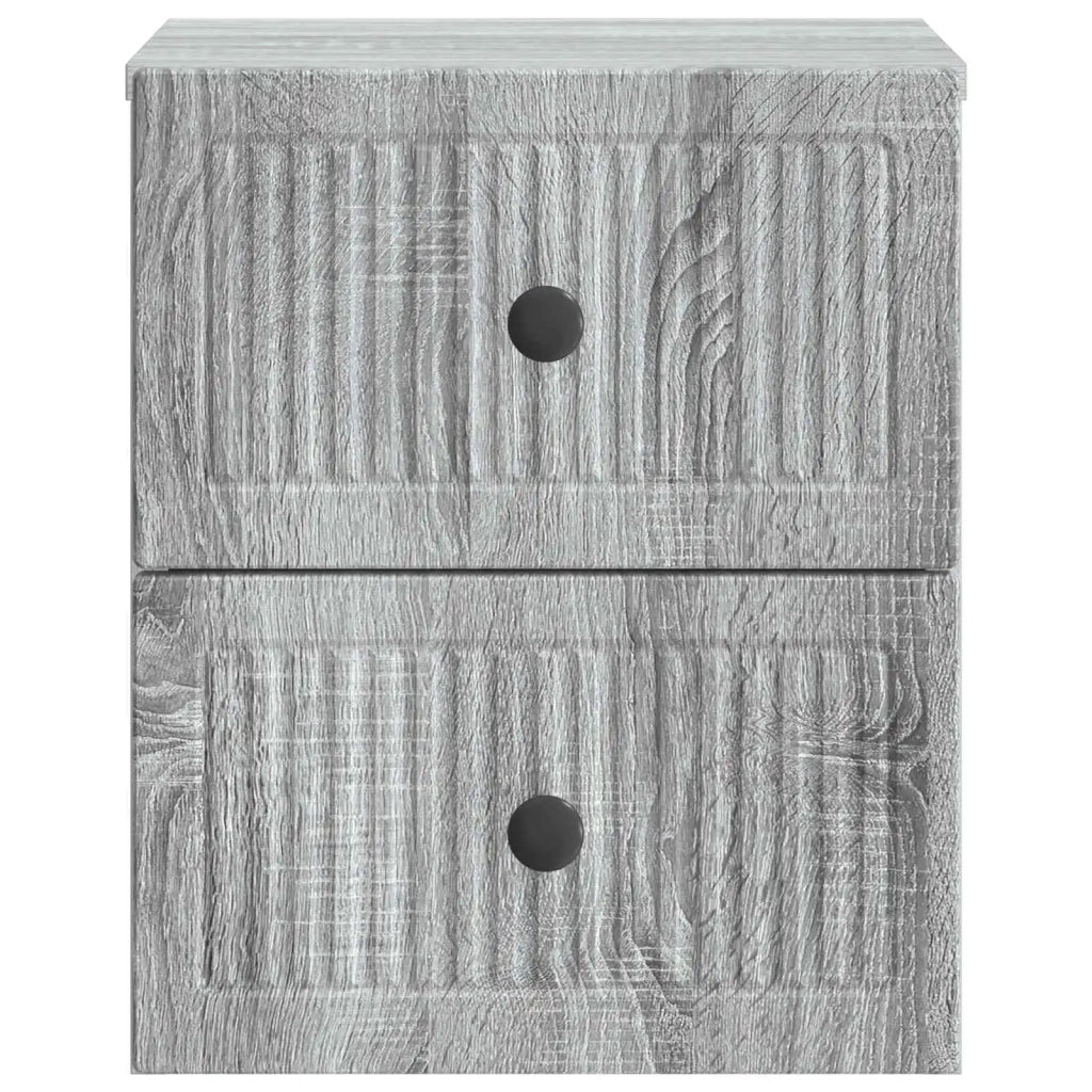 Mobiletto da notte a muro 2 pcs Grigio Sonoma 33 x 34,5 x 40 cm 897968