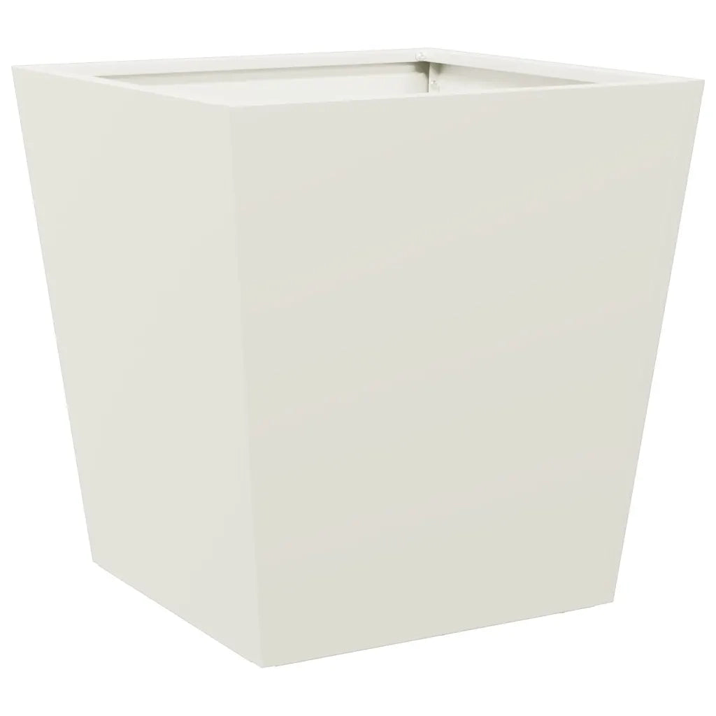 Fioriera da Giardino-Vaso da Esterno Bianca 40x40x40 cm in Acciaio 343236