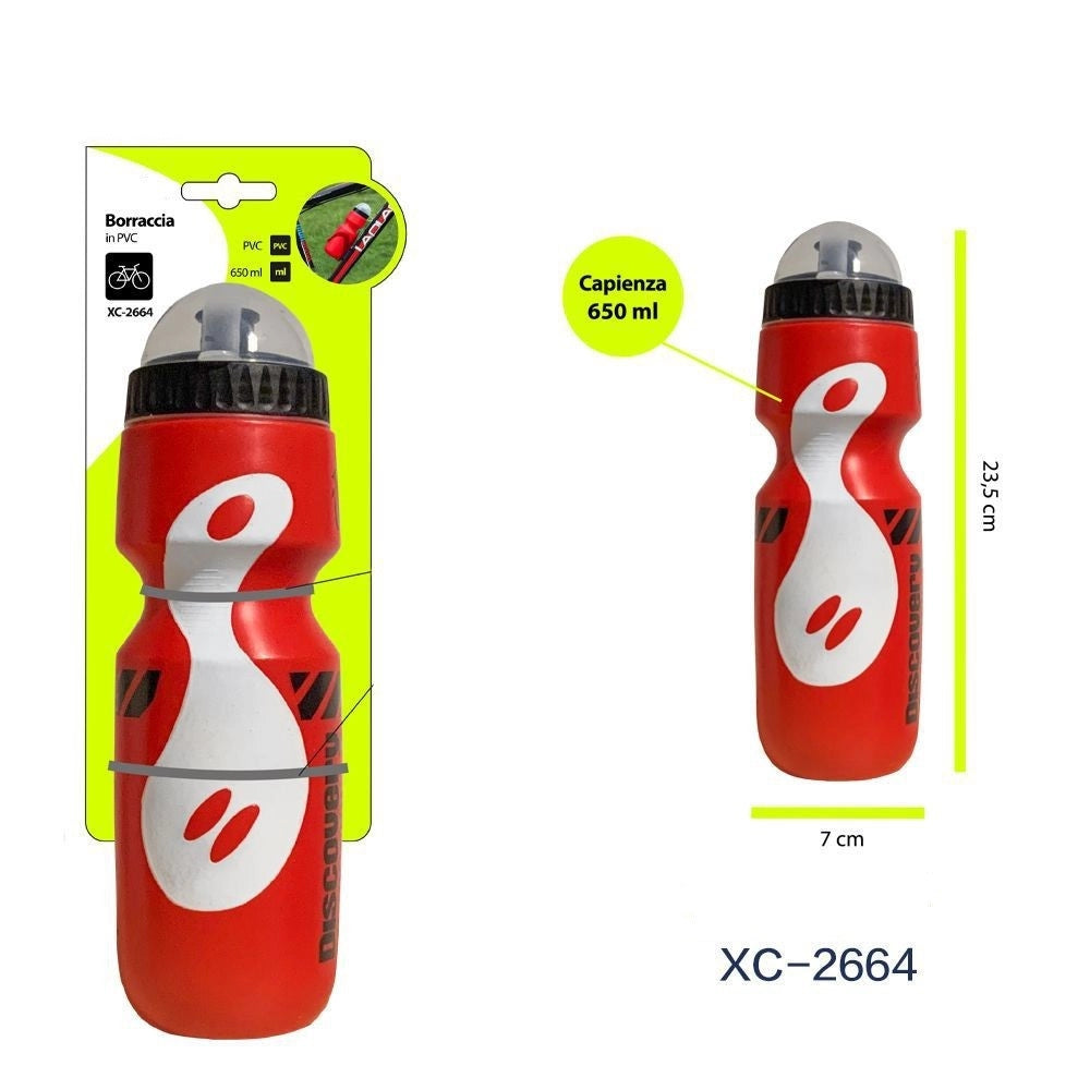 Trade Shop - Borraccia In Pvc Con Beccuccio Retraibile Tappo Anti Polvere Da 650 Ml Xc-2664 -