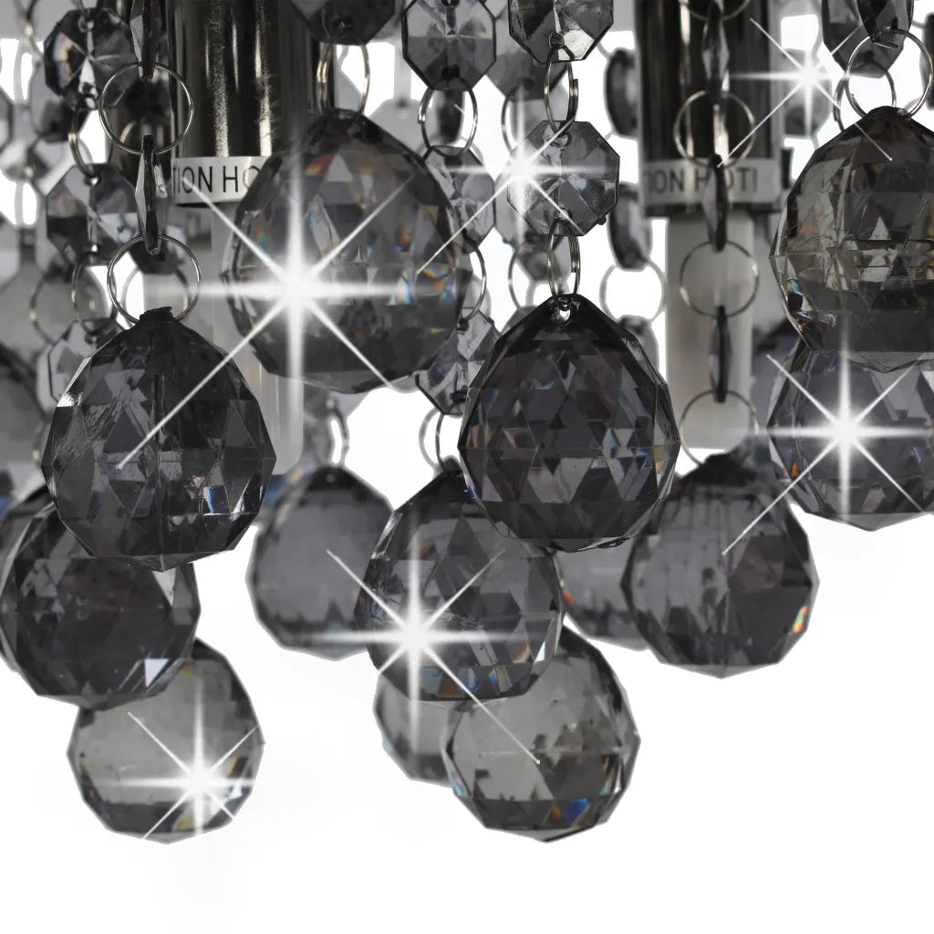 Lampadario con Perle Fumé Tondo Nero G9 281581