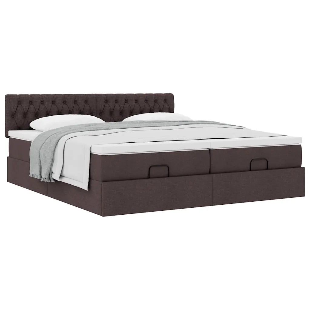 Struttura Letto Pouf con Materassi 180x200 cm in Tessuto 3312018