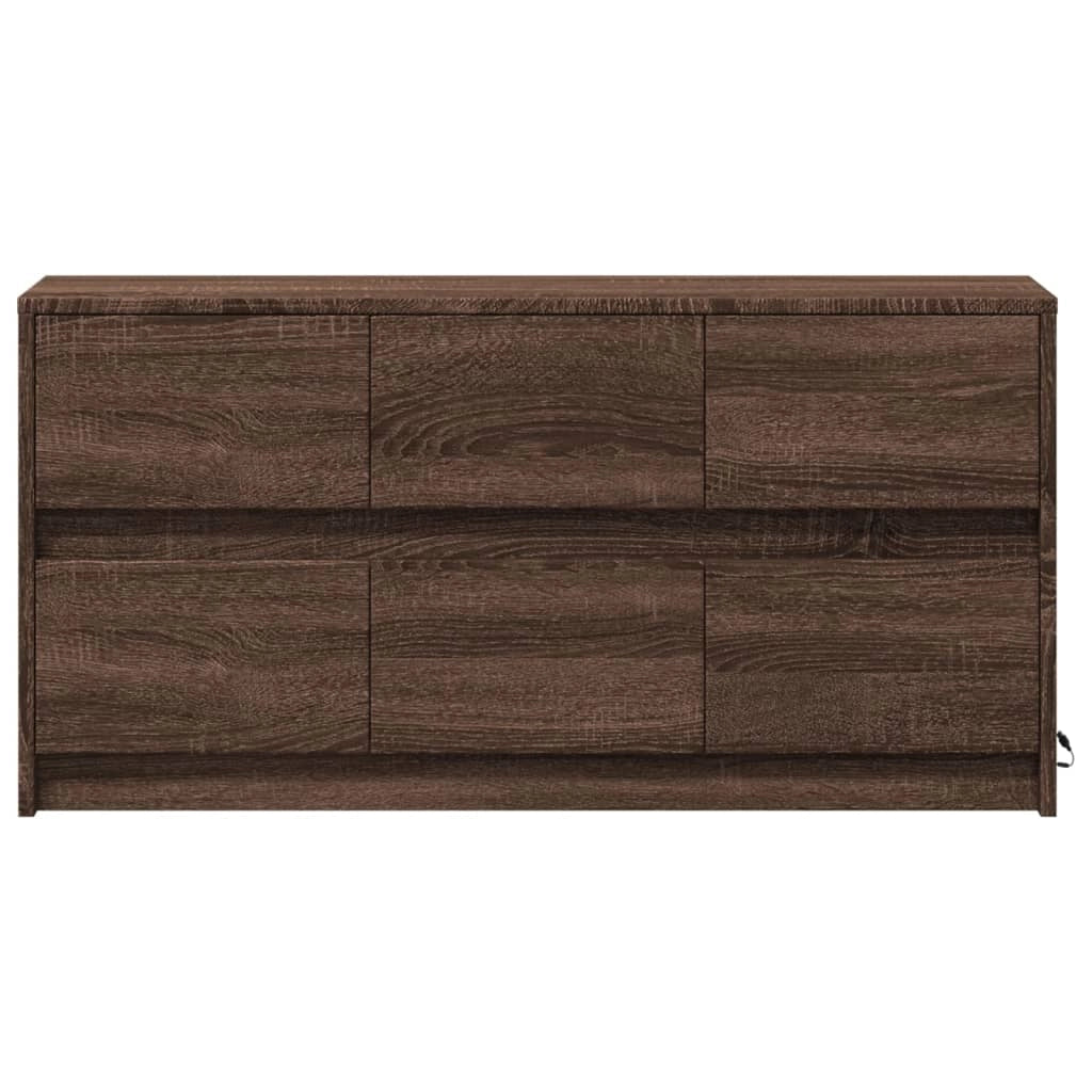 Mobile TV multimediale mensola TV credenza mobile TV per sala da pranzo soggiorno camera da letto con illuminazione a LED rovere 100 x 34 x 50 cm legno ingegnerizzato marrone 02_0026462