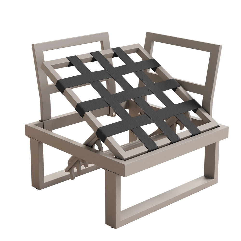 Set Divano da Giardino Angolare con Tavolini ¨C Xylo ¨C Beige, Acciaio Zincato