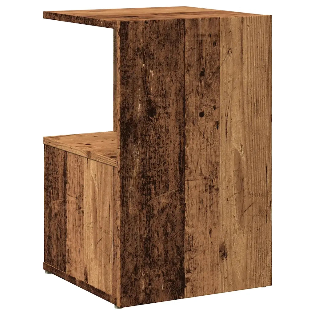 Set di 2 Comodini | Armadio da Notte | Mobiletto da notte Legno Vecchio 35x35x55 cm in Legno Multistrato