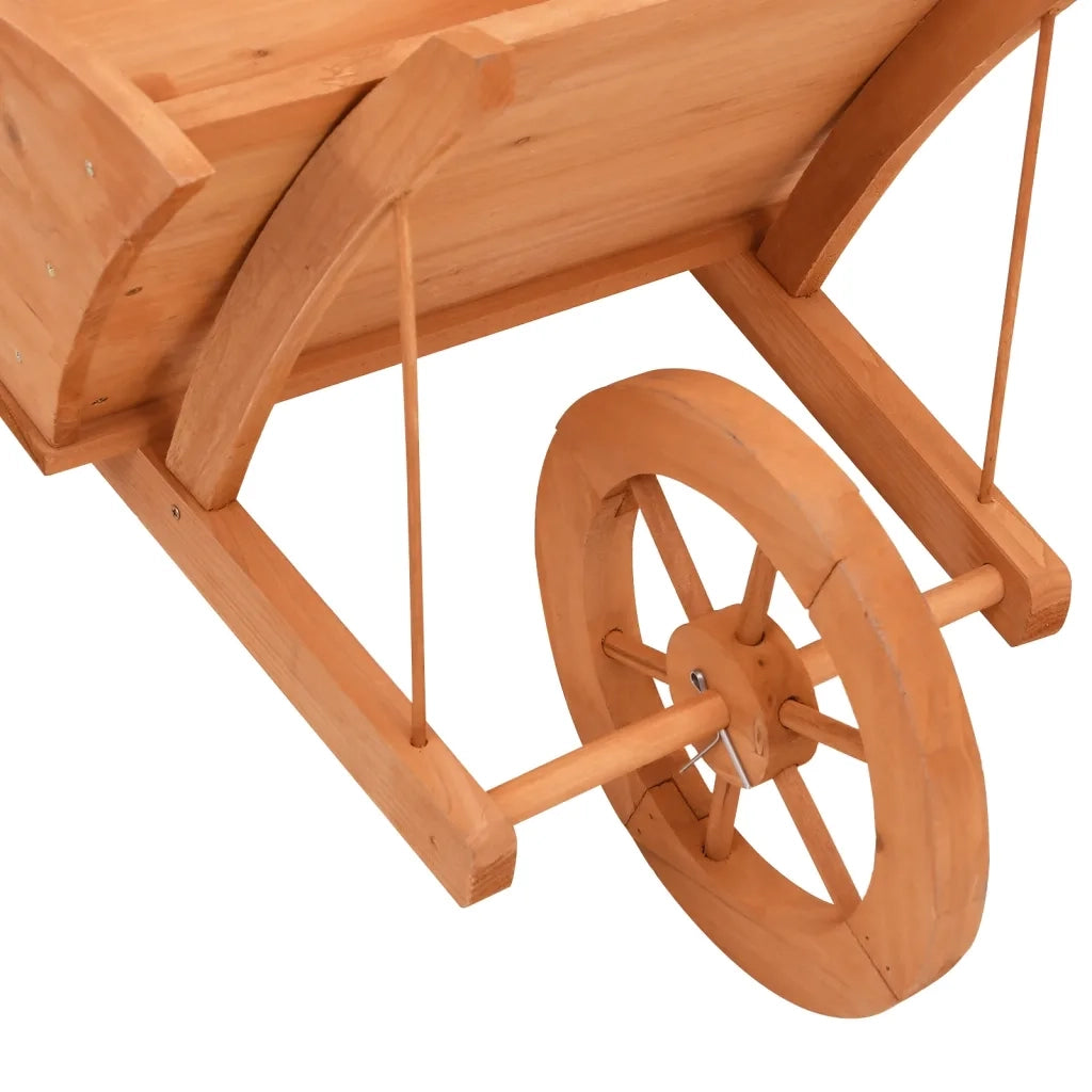 Fioriera a Carriola 128x45,5x43 cm in Legno Massello di Abete 364229