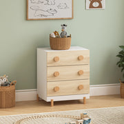 Cassettiera Vaarentaa per Cameretta con 3 Cassetti 66x55x41 cm - Bianco/Effetto Rovere [en.casa]