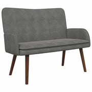 Divano | Divano da soggiorno | Sofa a Due Posti Grigio scuro 115 x 61 x 87 cm Velluto