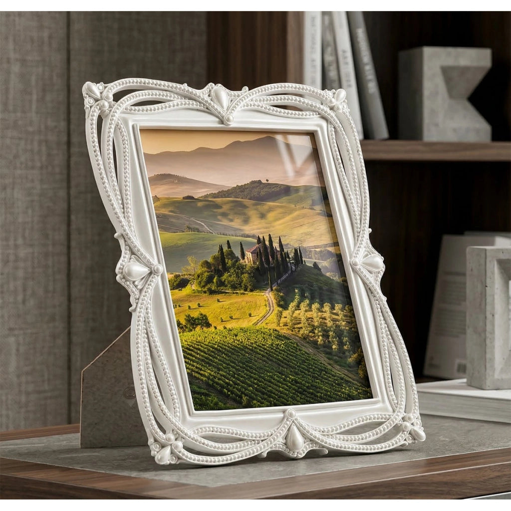 Cornice portafoto Ribbon argento con profilo a nastro 15x20 cm