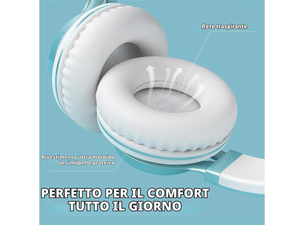Cuffie Cablate con Microfono On Ear Pieghevoli Regolabili Controllo Volume Audio Stereo HD Jack da 3,5 mm per Chromebook Laptop Smartphone Studio Ufficio Viaggi