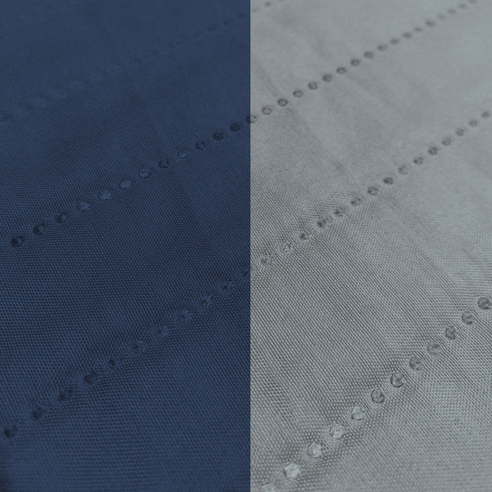 Copridivano Impermeabile Trapuntato 2 Posti Double Face in Microfibra Blu Scuro/Grigio Chiaro