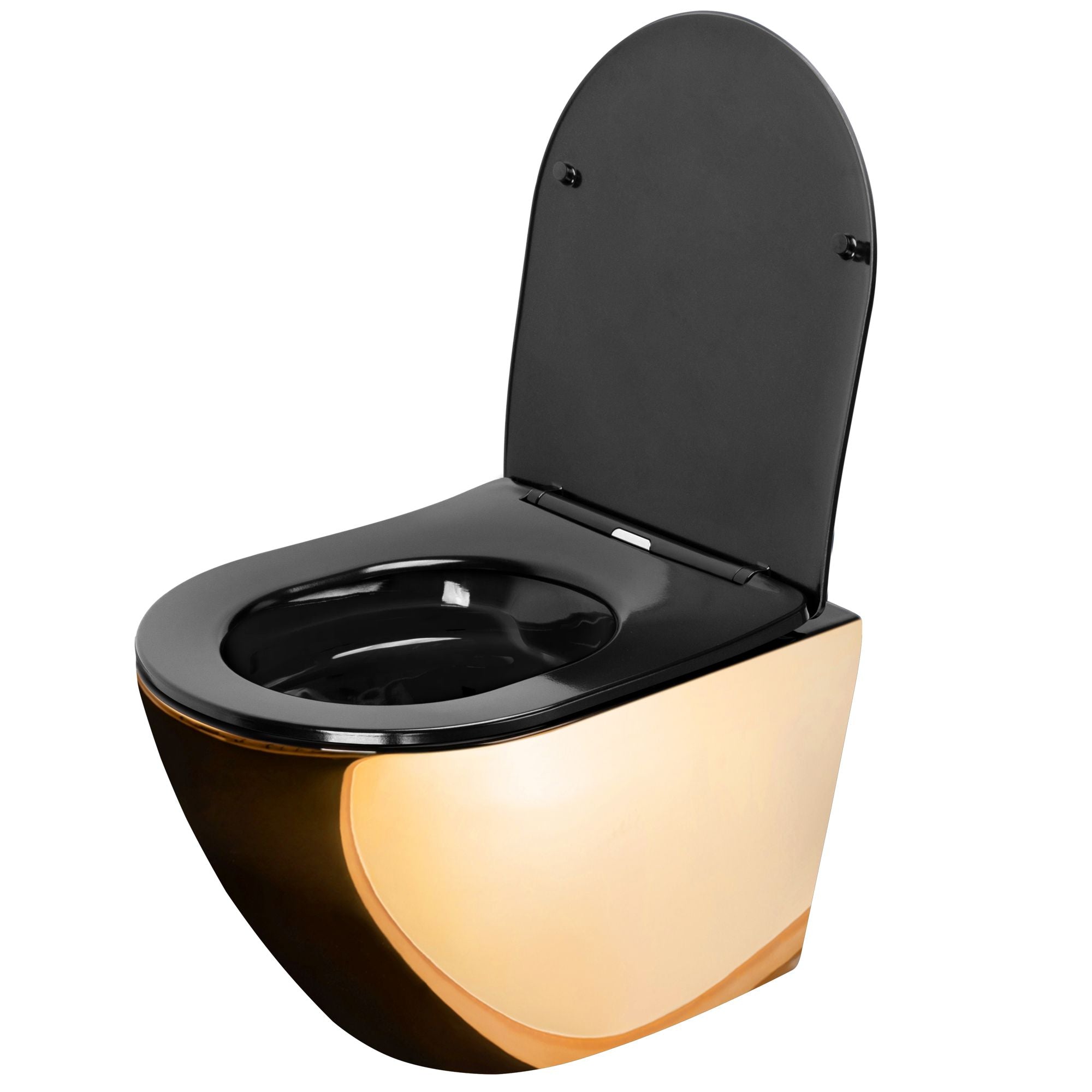 Vaso Wc Sospeso Rea Carlo Mini Flat Gold/black
