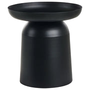 Tavolino basso da salotto in metallo rotondo nero soggiorno elegante