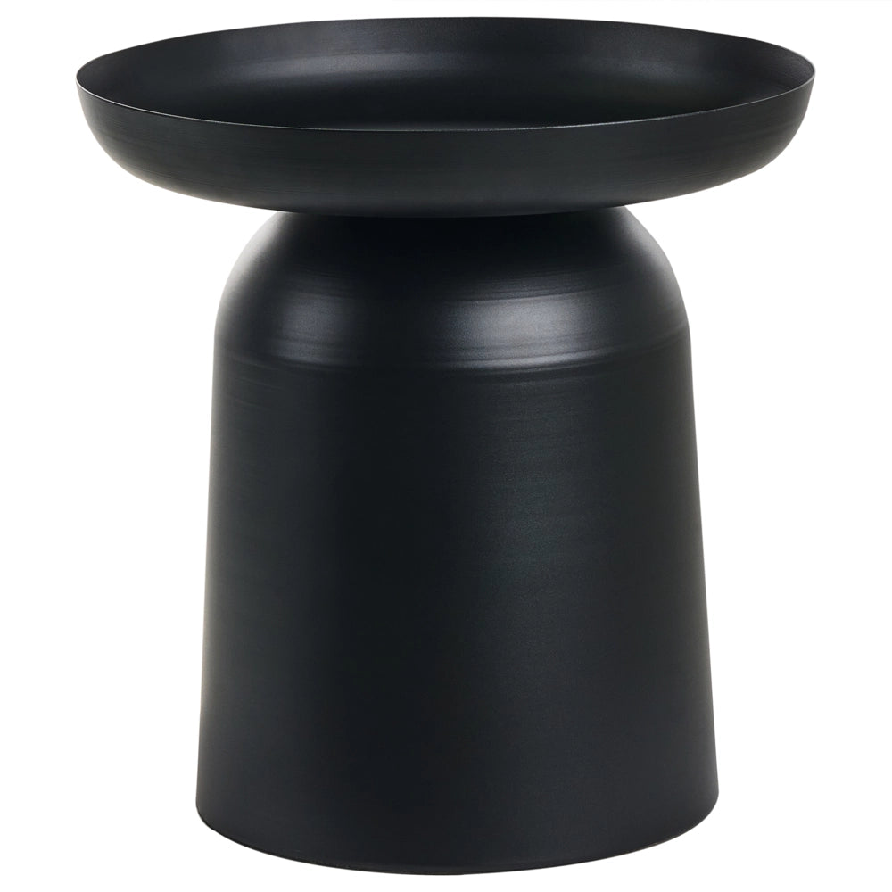 Tavolino basso da salotto in metallo rotondo nero soggiorno elegante