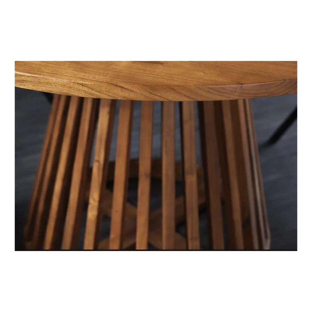 Tavolo da pranzo TALMA – Rotondo diametro 120 cm – Legno massiccio di acacia verniciato – Stile rustico