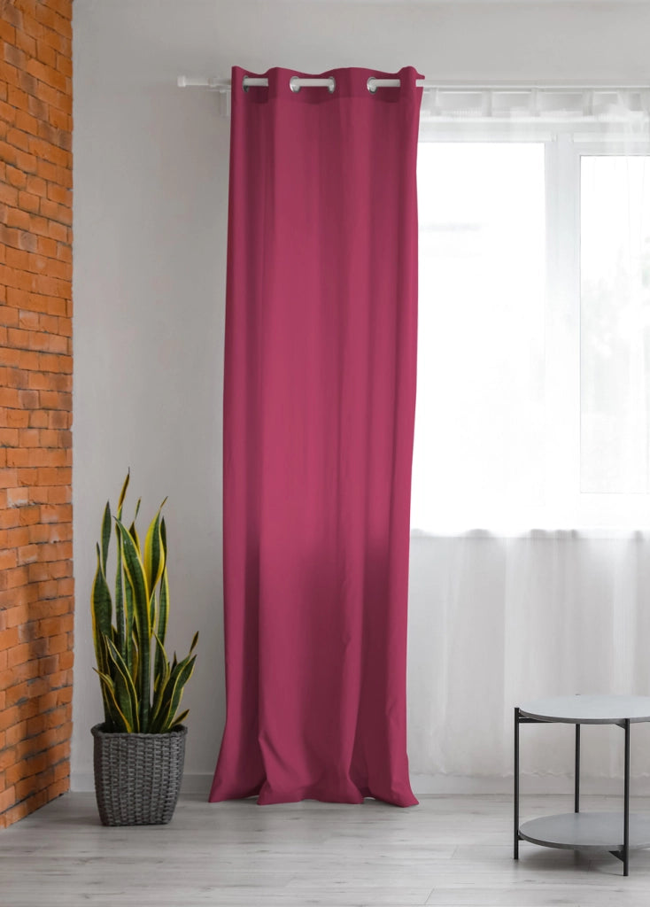 Tenda Semioscurante 140 x 290 Cm Moderne Con Occhielli  RosaScuro - 2 Tende