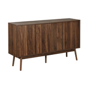 Credenza scandinava a 2 ante effetto legno, 150cm, marrone scuro