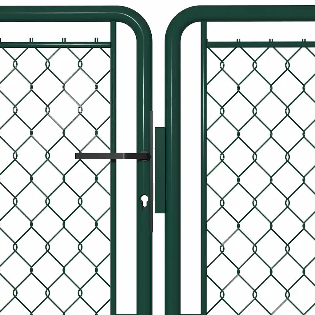 Cancello da Giardino in Acciaio 400x125 cm Verde 144416