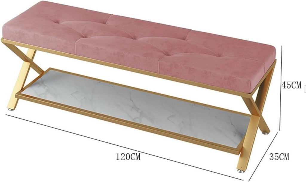 scarpiera Panca per Scarpe Panca per Ingresso Panca per corridoio Porta d'ingresso, Porta, Soggiorno, Stanza di Fango - Struttura in Ferro Rosa 80 cm