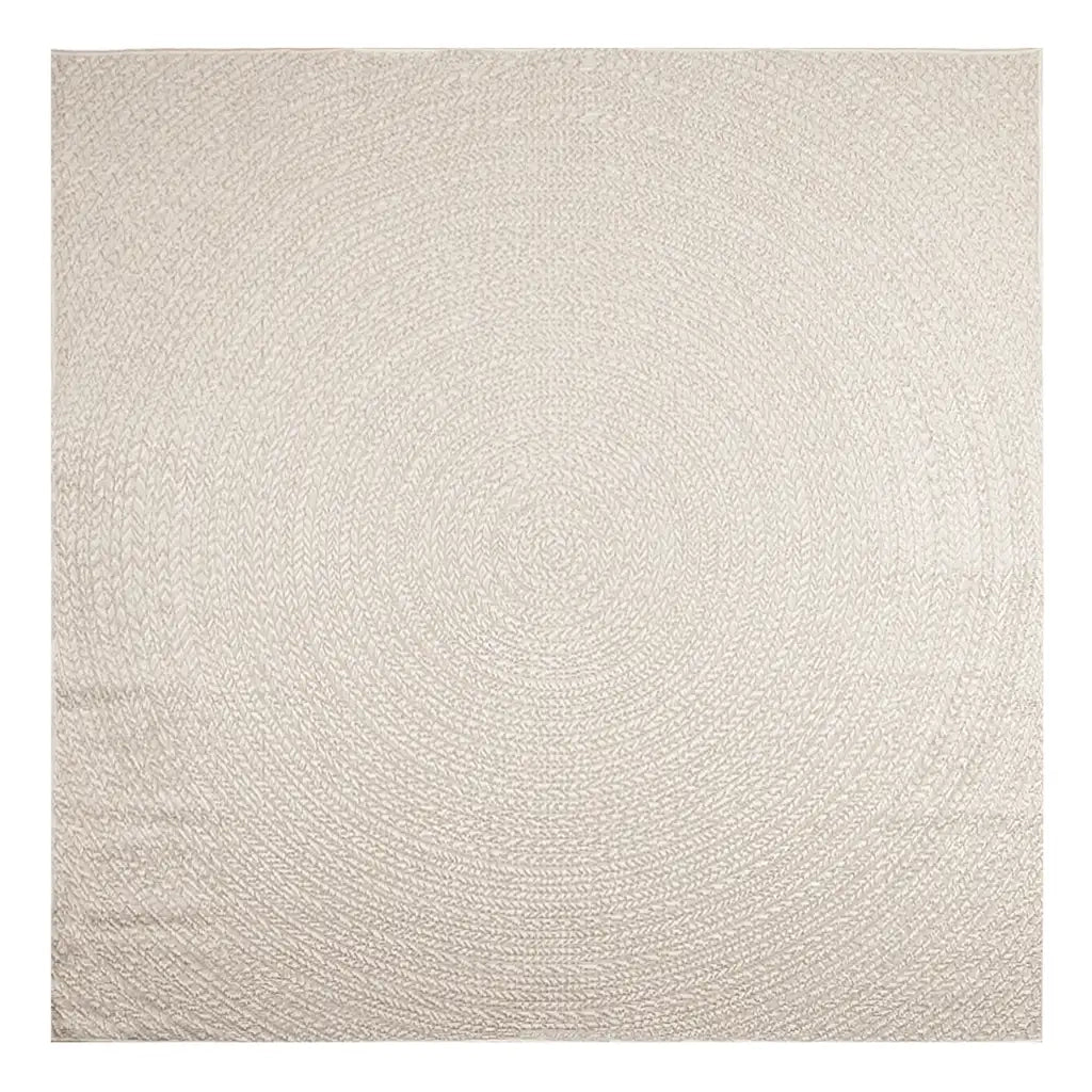 vidaXL Tappeto ZIZUR Crema 240x240 cm Aspetto Iuta Interni ed Esterni