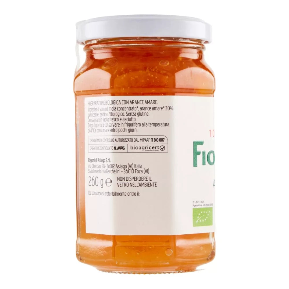 Rigoni di asiago fiordifrutta bio arance amare marmellata in vasetto da 260 grammi