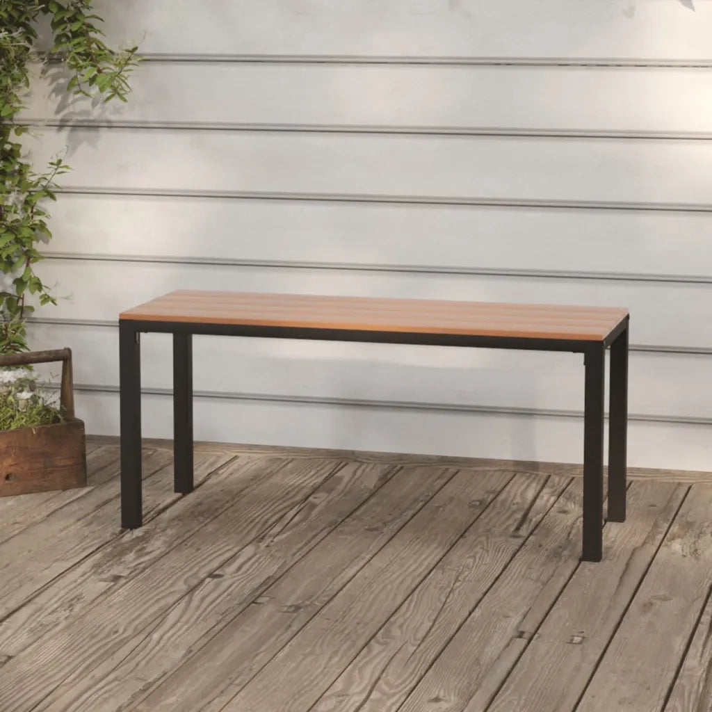 Panchina da Giardino 110 cm Marrone e Nera in Acciaio e WPC 317142