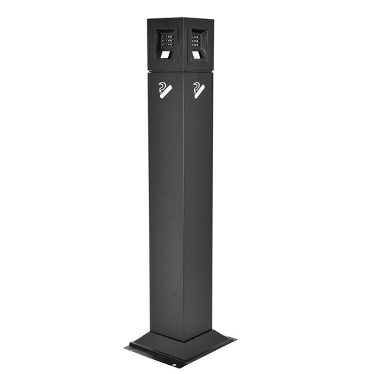 Posacenere a Colonna 30,5x106,3x24,7 cm in Metallo Nero Opaco 3L per Interno Esterno