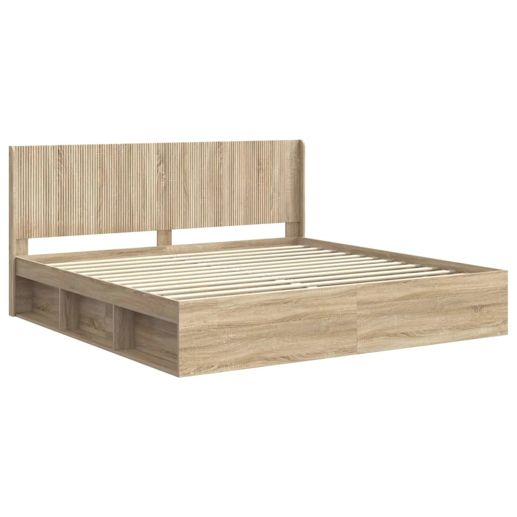 Struttura del letto con stoccaggio e testata Rovere Sonoma 3413815