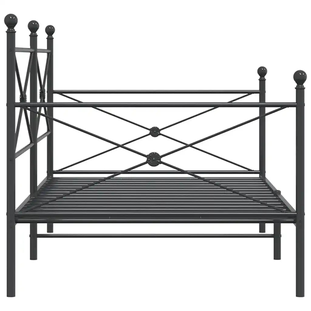 vidaXL Dormeuse senza Materasso Nero 100x200 cm in Acciaio