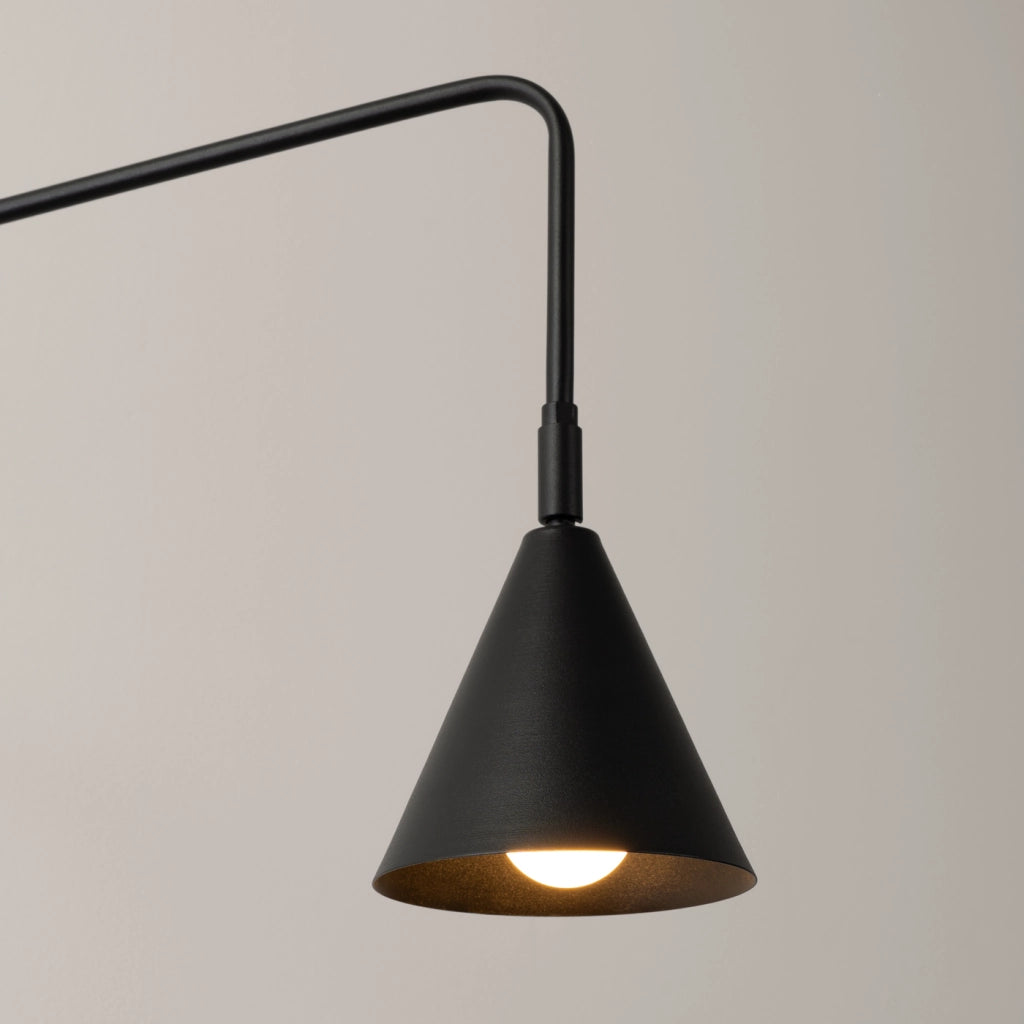 Lampada da parete NOX in acciaio nero E14 LED 10W con paralume geometrico moderno