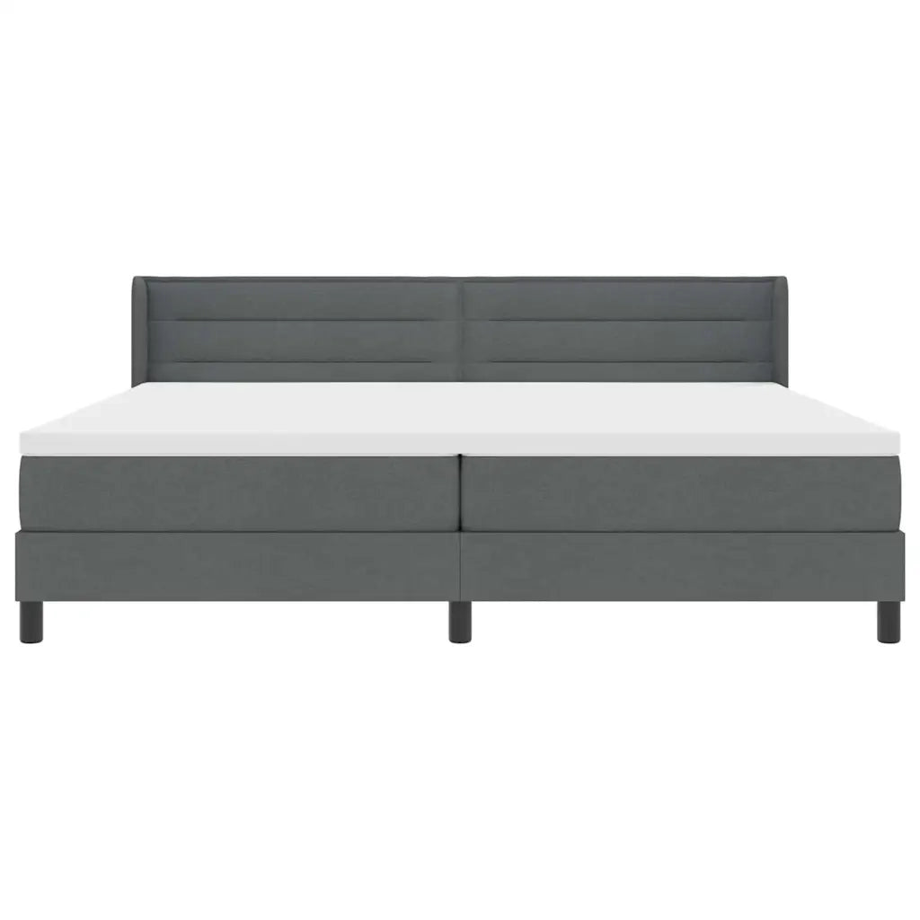Letto a molle con testiera Grigio scuro 200 x 200 cm Tessuto 3341063