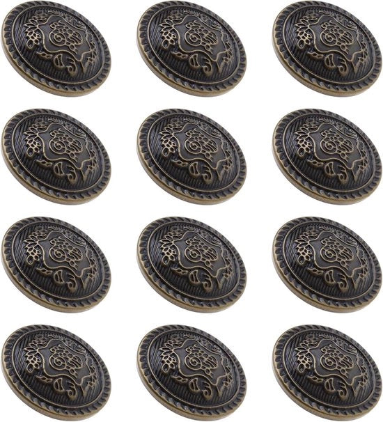 Bronze decorative buttons - 12 pieces