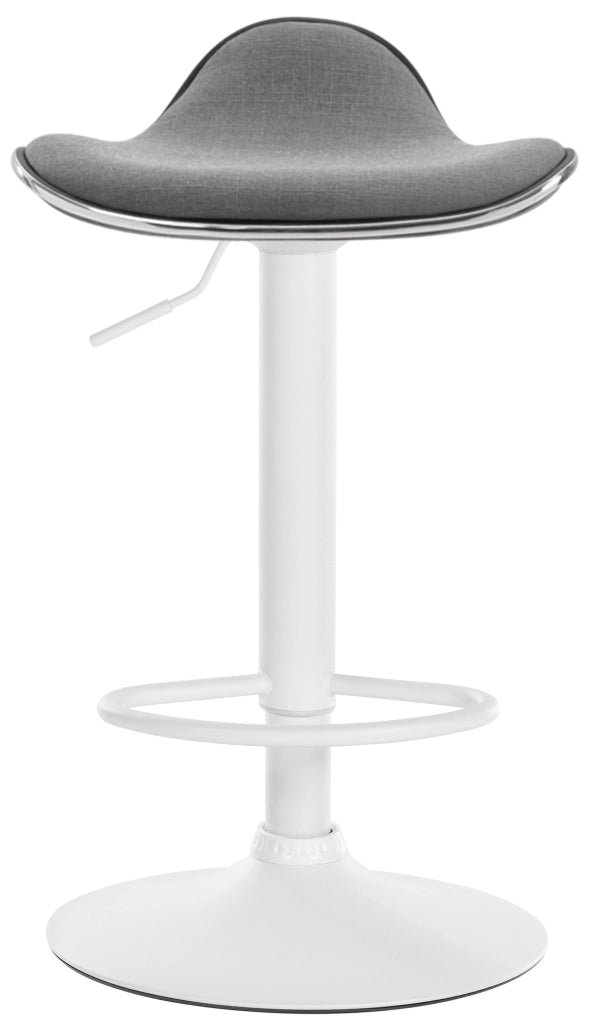 Sgabello Shanghai in tessuto grigio chiaro,bianco