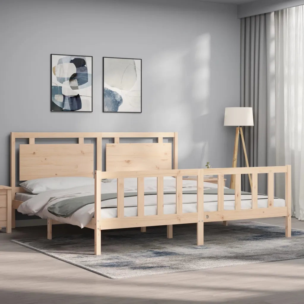 Giroletto senza Materasso 200x200 cm in Legno Massello di Pino 3192186