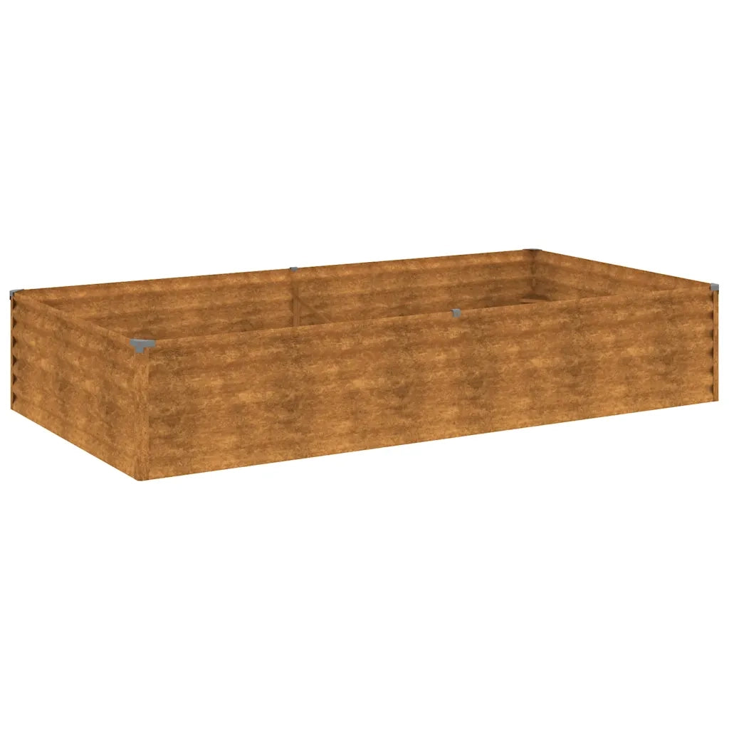 Fioriera Rialzata da Giardino 195x100x36 cm in Acciaio Cortencod mxl 130179