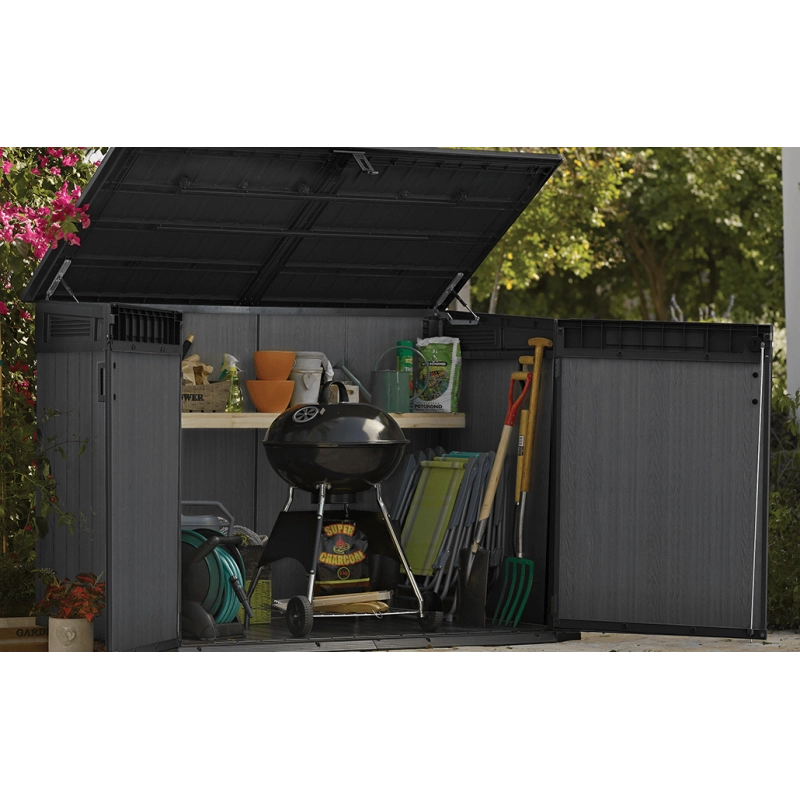 Box Porta Attrezzi da Esterno Cortina Mega EVOTECH+ 2020L 190,5x109,3x132,5 - Grigio effetto legno - Keter
