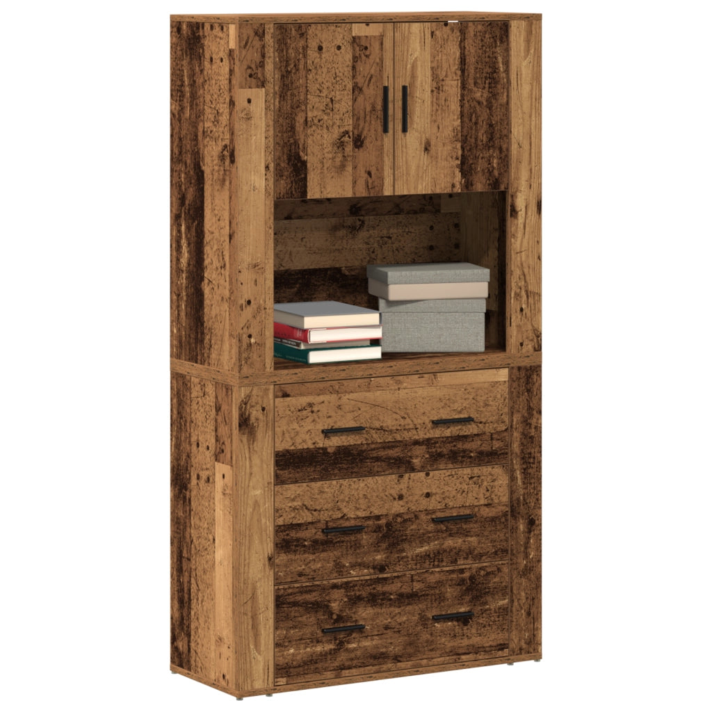 Alto armadio Legno antico 80x33x150 cm Legno ingegnerizzato