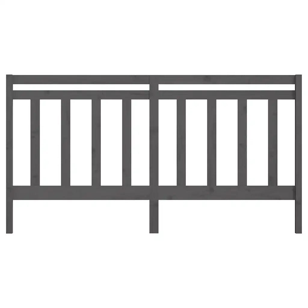 Testiera per Letto Grigia 206x4x100cm in Legno Massello di Pino cod mxl 32992