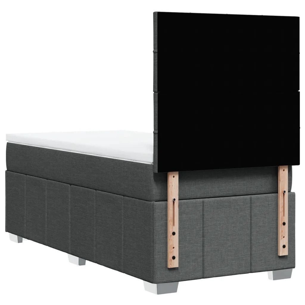Giroletto a Molle con Materasso Grigio Scuro 100x200 cm Tessuto 3293880