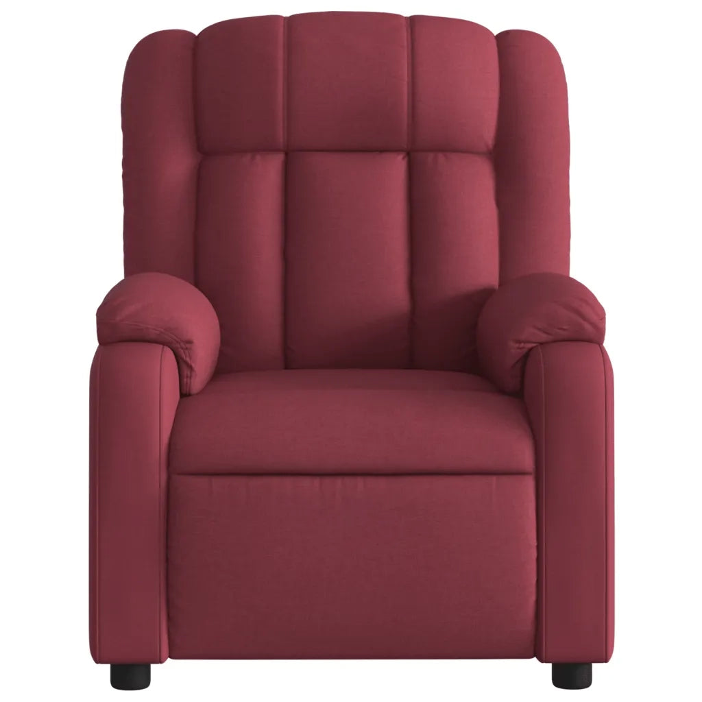 Poltrona | Sedia Relax Reclinabile in Tessuto Rosso Vino