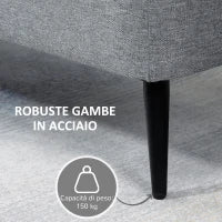Panca Contenitore in Tessuto Effetto Velluto, per Camera, Soggiorno e Ingresso, 101x38.5x44.5 cm, Grigio