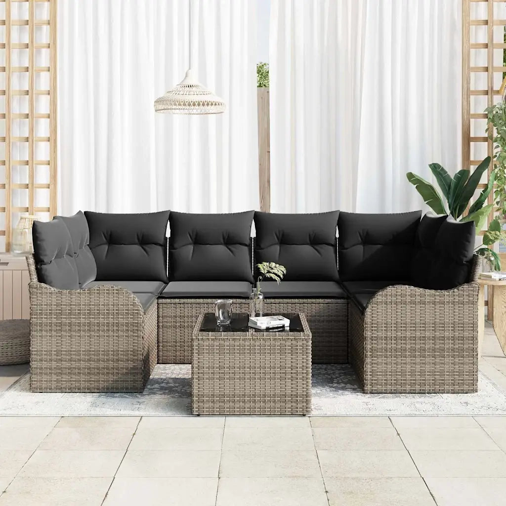Set Divano da Giardino Grigio 55 x 55 x 37 cm polyrattan 3345599
